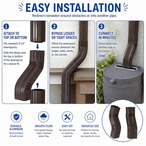 Sosation 2 Pcs 3" x 4" Gutter Elbow, Offset 3" Downspout Elbow by Sosation - Used condition - Image 3