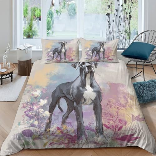 Linge de lit Great Dane en microfibre résistante et ultra douce pour lit simple - 4