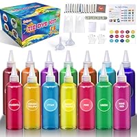 PATIFEED Batikfarben Set für Kinder, 14 Farben Tie Dye Kit für große Gruppen, Ungiftige Permanente Stofffärbung Sommeraktivitäten für Kinder, Erwachsene, Handgemachte Party