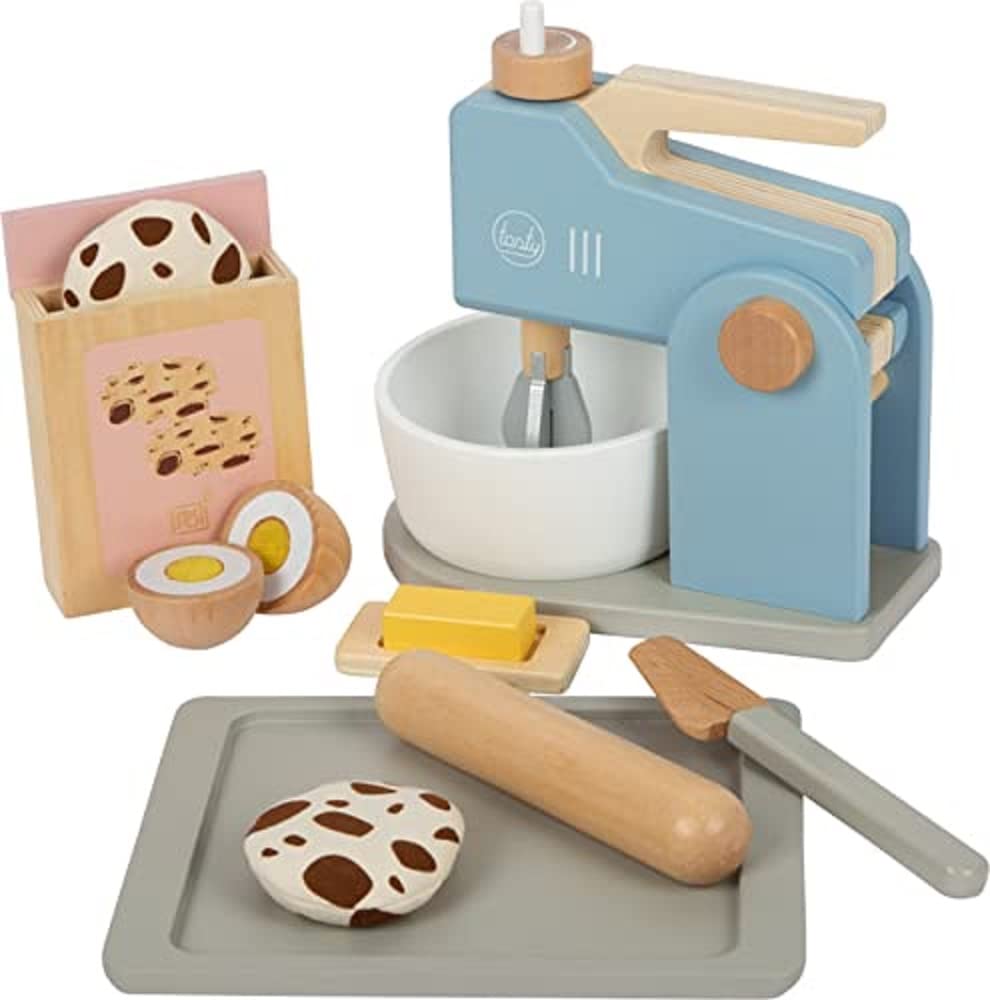 small foot Mixer Set "tasty", role play toy for kids aged 3+ years, made of wood, play kitchen accessory, Prod. 12248