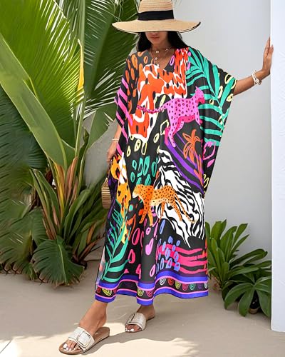 Kaftan Dresses for Women Plus Size Bathing Suit Caftans Swimsuit Cover up Maxi Beach Dress Loungewear4