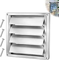 Vista 8 de Swess Cubierta de ventilación exterior de 4 pulgadas con solapa con listones y protector de pájaros integrado, tapa de escape exterior resistente a