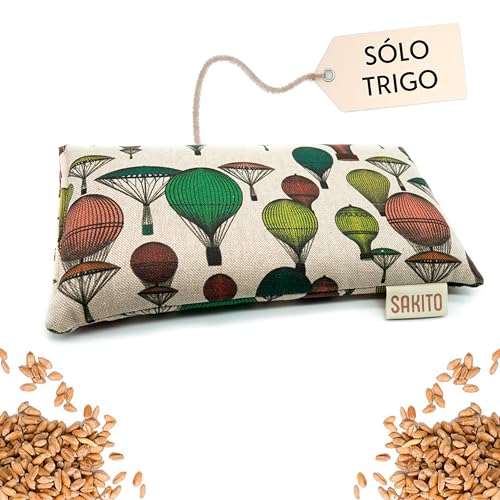 Saco Termico Microondas (25x12 cm) - Cojin Termico Natural para Dolores Menstruales - Uso Caliente o Frio - Gran Retencion de Calor - Muy Duradero con Tela de Primera Calidad (Solo trigo)