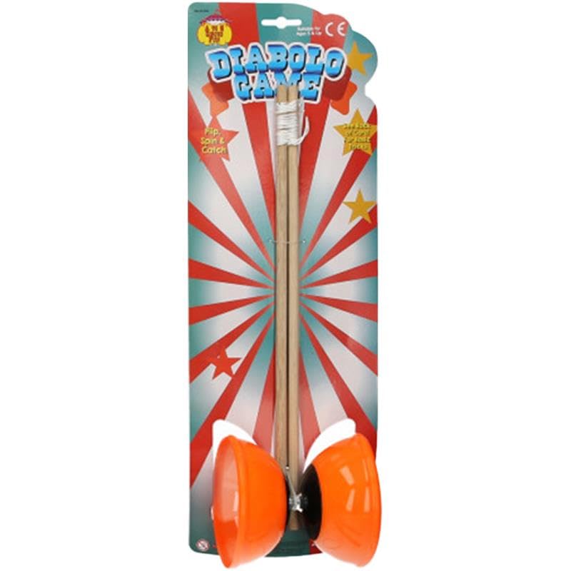 A2Z 4 Kids Diabolo Juggling Circus Skills Toy Set Yoyo With Wooden Sticks - Diabolo Sticks AZ08095 Orange