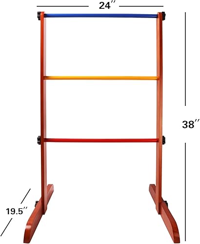 Miniatura 2 de GSE Games & Sports Expert Juego de escalera de madera maciza prémium con bolas de escalera y estuche de transporte para patio trasero al aire libre