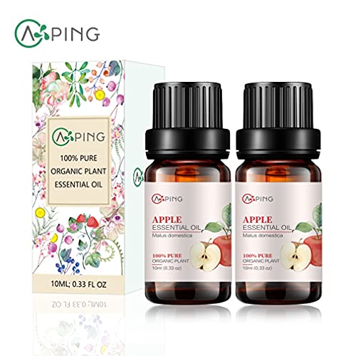 2-Pack Apple Essential Oil - 100% Pure Organic Natural Plant (Malus Domestica) Apple Oil For Diffuser, Aromatherapy, Spa, Massage, Yoga, Perfume, Body - 2X10Ml #TOP6