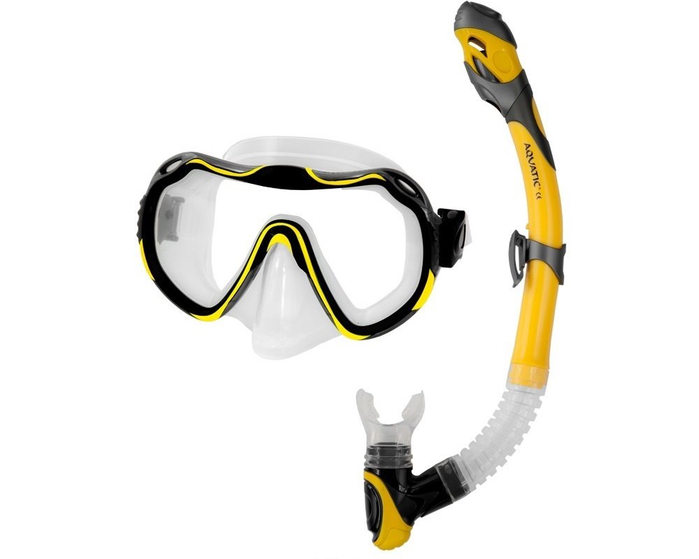 Aqua Speed® Java & Elba Set Snorquel + Gafas de Buceo (Protección UV Silicona Suave Anti-Niebla Panorama)
