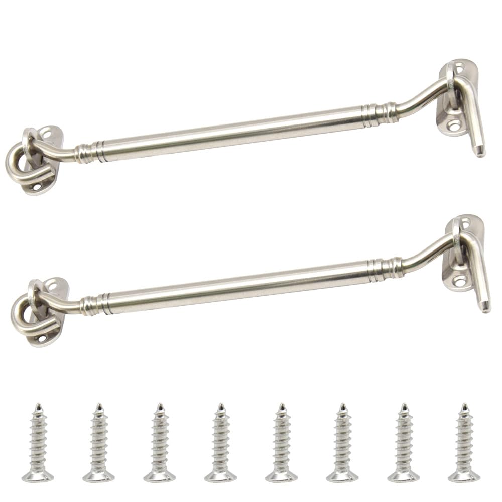 2 Ganci Cabina Per Finestre E Porte - Con Viti, Nero, Per Interni Ed Esterni - Foto 8