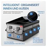 HELDENWERK Premium Kofferraum-Organizer mit Deckel stabil & rutschfest - Faltbare Auto Kofferraumtasche groß mit doppelten Böden - Kofferraumbox, Kofferraumorganizer Box