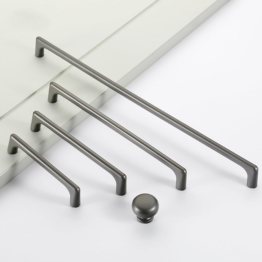 Semplicità moderna, maniglie for armadietti da cucina moderne, maniglie for armadietti da 2 pezzi nere, lega di zinco solida | Superficie anodizzata, distanza tra i fori: 96.320 mm, maniglie dei casse