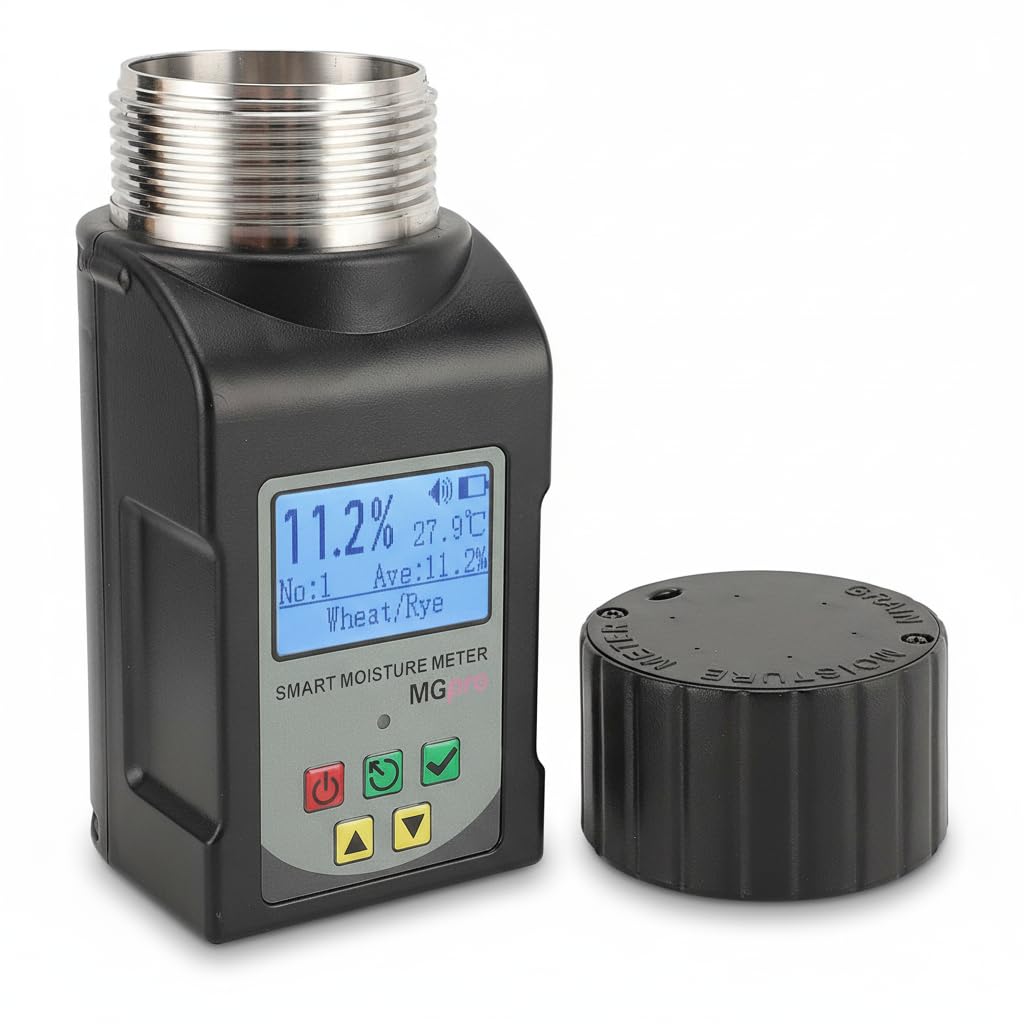 Tnfeeon Tester per Cereali con Display LCD Portatile Mini Misuratore di umidità per Cereali per caffè, Cacao, Riso, Grano, 25 Tipi