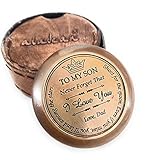 ALADEAN Gift for Son from Dad Brass Compass | 2' Engraved Quote Shoot for The Moon Father Son Love...