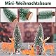 17 Stück Weihnachtsbaum Mini Künstlich+Weihnachten Mini Figuren,Mini Rentier Figur,Künstliche Tanne Mini,Weihnachtsbaum mit Schnee Klein,Mini Tannenbaum Künstlich,Weihnachten Mini Figuren