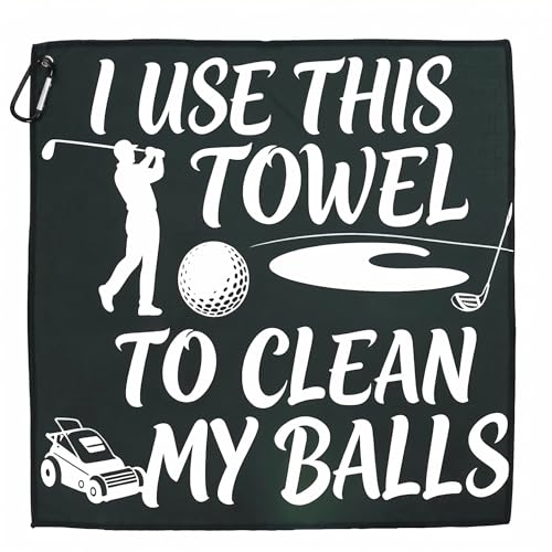 Funny Golf Gifts for Men, Golf Towels for Golf Bags with Clip, Personalised Golf Accessories for Dad Boyfriend, Novelty Presents for Secret Santa Gifts Christmas Father’s Day Birthdays Golfers