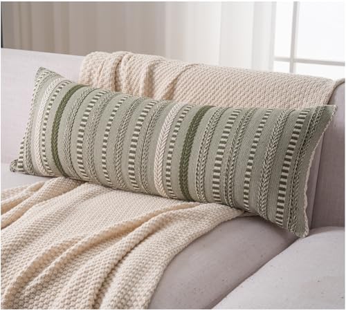 Cethom Boho Lumbar Pillow Covers 14x36 Long, Farmhouse Decorative Couch