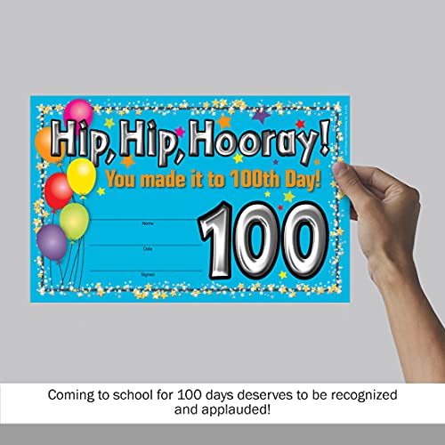 Barker Creek Recognition Awards, 100Th Day, Celebrate Student Achievements With These Colorful Awards, 30 Awards Per Pkg, 8.5" X 5.5" (426) #TOP2