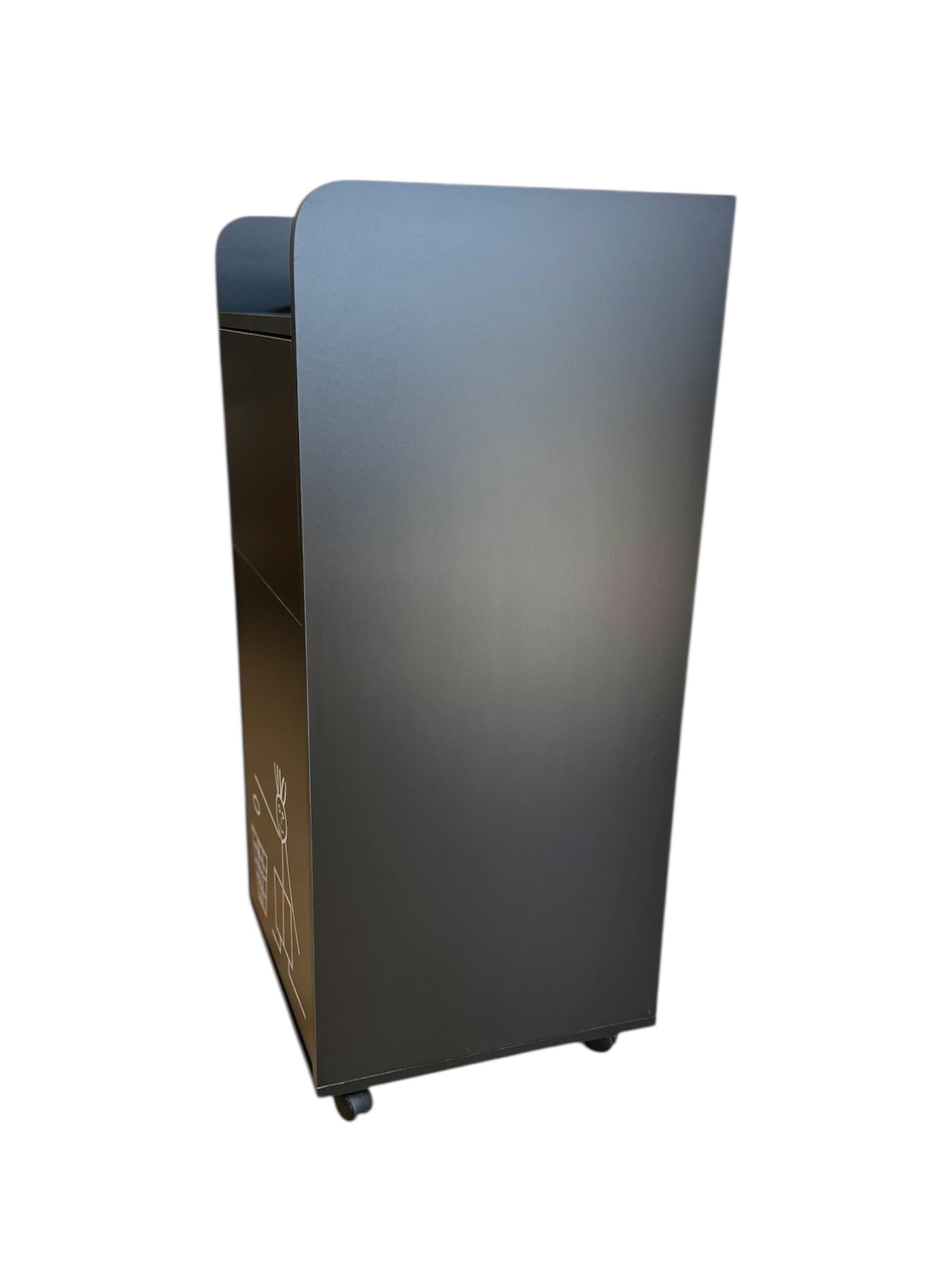 Mueble de basura para comida rápida, aperitivos, cafetería, comida rápida, profesional, horeca, con bandeja de PVC y escotilla basculante, color negro