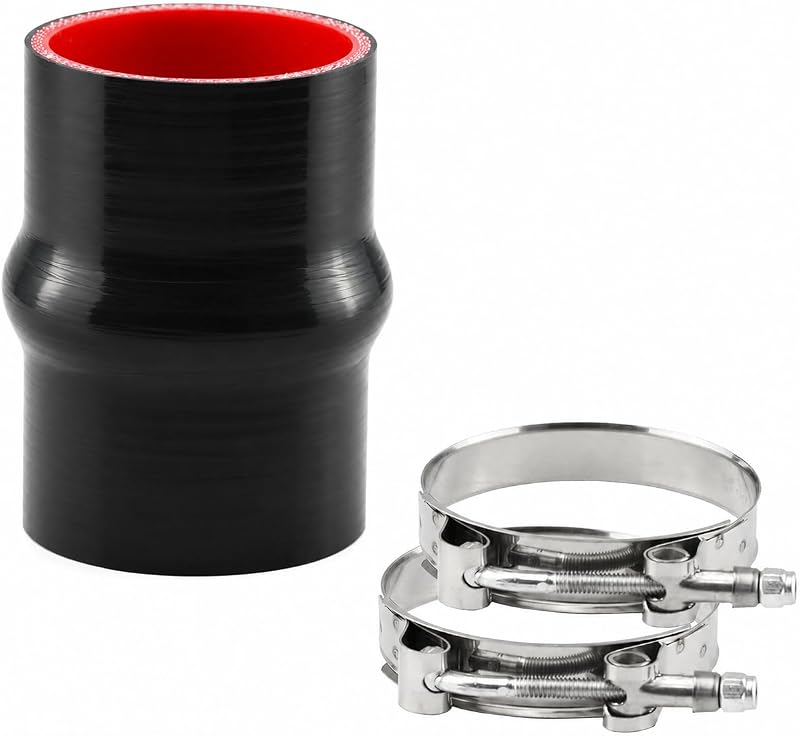 Mangote reto de silicone reforçado Ucreative 63,5 mm com abraçadeiras T-Bolt – Kit