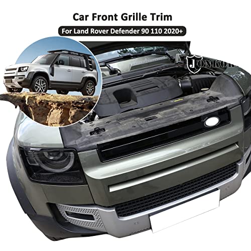 Image of Front Grille Trim Strips For Land Rover Defender 90 110 2020-2022 Grille Trim Strips Cover Frame Car Decorations Stickers (Gloss Black)