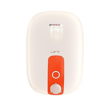 Venus Lyra 15R 2000-Watt Water Heater (Ivory/Orange, BEE Star - 5 Stars)