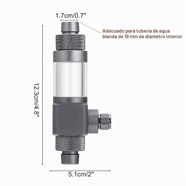 Foto 4 de 7 de DONGKER Difusor externo de CO2, atomizador de CO2 de aleación de aluminio con tuerca de bloqueo y válvula…