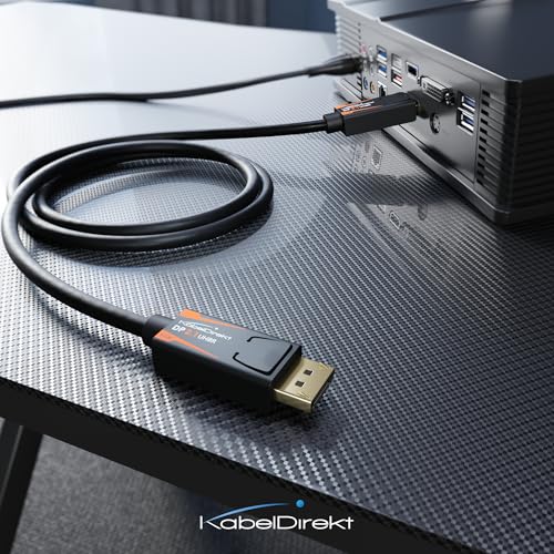 KabelDirekt – Cable DisplayPort 2.1/DP 2.1 – 1m – UHBR, DP80 con 80 Gbit/s para PC/Tarjetas Gráficas con FreeSync/G-Sync, Resoluciones y Frecuencias de Actualización: 16K@60Hz, 8K@120Hz, 4K@240Hz - imagen 5