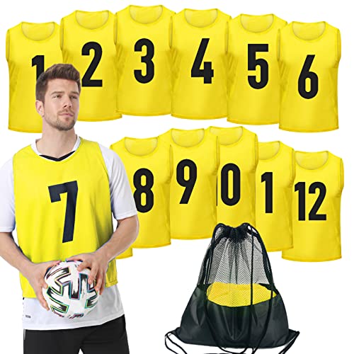 12 Pack Team Pinnies Scrimmage Vests Practice Jersey for Men Pennies for Sports Soccer Jerseys for Adult Youth