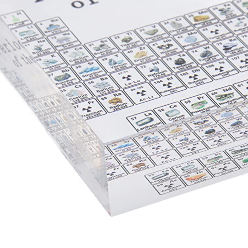 Haofy Decoração de tabela periódica de elementos químicos, tabela periódica de acrílico de elementos