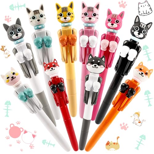 Spaluck Lot de 10 stylos à bille amusants avec encre bleue pour l'école, le bureau, les fêtes d'anniversaire, les vacances