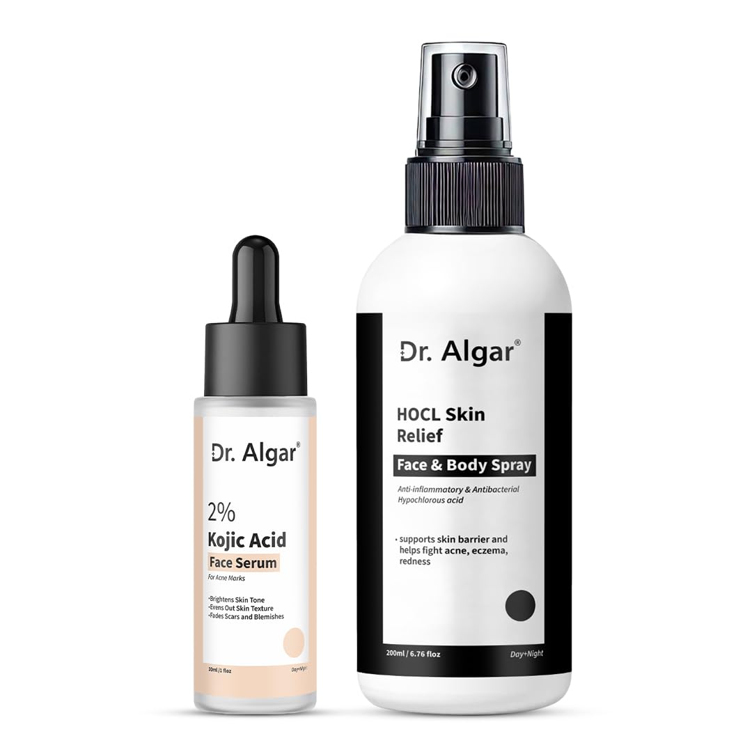 Kojic Acid Face Serum + HOCL Spray, Skin Care Combo, Spot Reduction and Skin Protection, Face Treatment, Unisex Adult-image-39