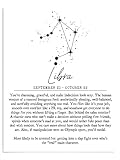 AMERICAN LUXURY GIFTS Libra Zodiac Savage Traits Constellation - Snarky Astrology Wall Art - Funny Horoscope Gift for Women Men Dorm Aesthetic - 11x14 Unframed Print
