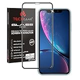 TECHGEAR Screen Protector for iPhone 11, iPhone XR [FULL Screen Adhesion] [Full Coverage] 3D GLASS Edition Tempered Glass Screen Protector Guard Cover Compatible with Apple iPhone 11 iPhone XR - Black