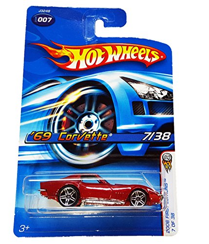 Hot Wheels 2006-007 First Editions 7/38 '69 (1969) Corvette RED 1:64 Scale Alabama 