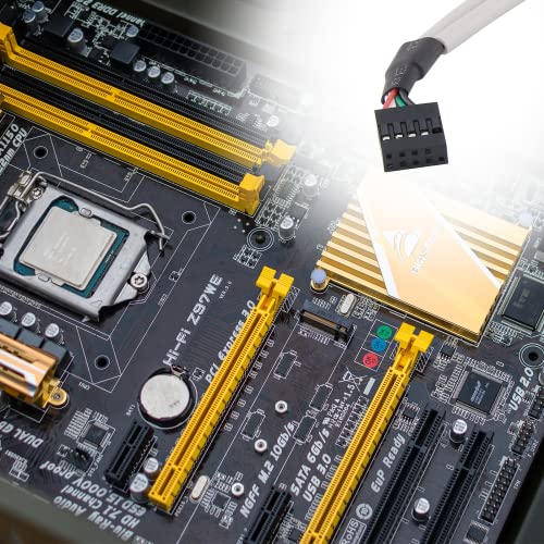 Conector de 9 pines a panel de expansión con 2 puertos USB 2.0 hembra y soporte de placa PCI 7