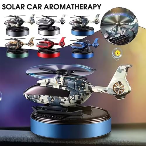 Image of Solar Power Air Freshener for Car, Helicopter Aromatherapy Solar Energy Rotating Fragrance for Dashboard, Automotive Interior Decoration Purifiers, Fresheners Diffusers for Essential Oils(All Red)
