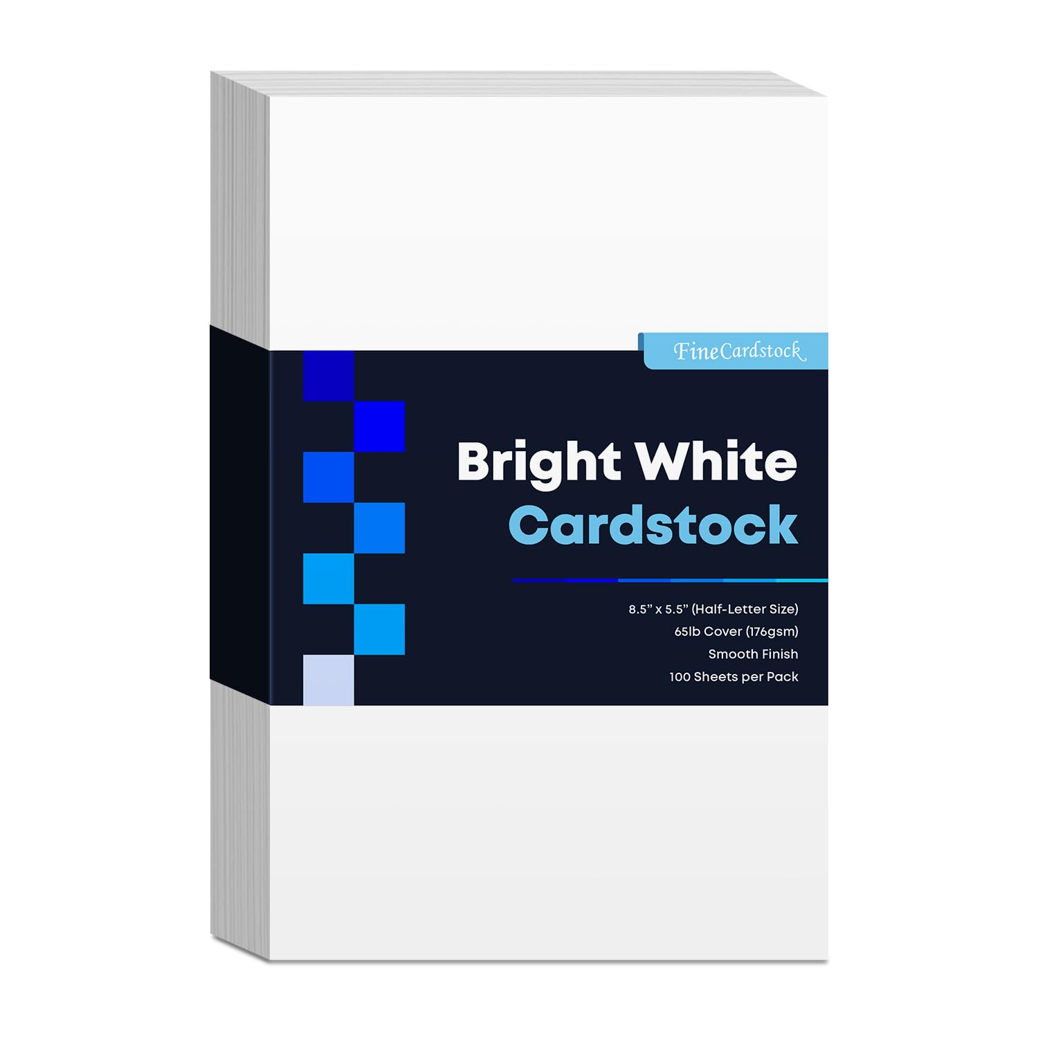 Half Letter Size Cardstock – Great for Business Documents, Letters, Arts, Prints and Crafts, Printing and Writing | 8.5” x 5.5” | Bright White 65lb