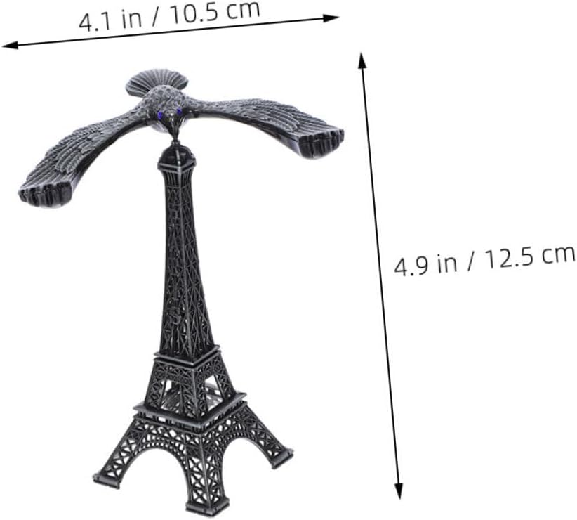 Yardwe Eiffel Tower Decor with Balancing Eagle Figure Unique Craft for Office Desktop Bookshelf Symbolizing Strength Stability Retro Eiffel Tower Ornament for Home