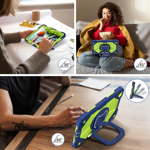 Jaorty Case for Samsung Galaxy Tab A9 Plus/A9+ 11 Inch Model (SM-X210/X216/X218) with [Shoulder Strap] [Pencil Holder] 360° Rotating [Hand Girp & Stand] Shockproof Protective Case,Navy Blue+Green by Jaorty - Used condition - Image 5