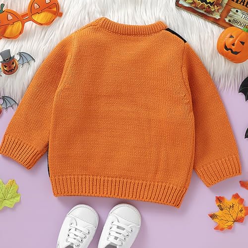 Newborn Baby Chunky Knitted Sweater Baby Boys Girls Crewneck Pumpkin Bat Sweatshirt Long Sleeve Pullover Winter Clothes3