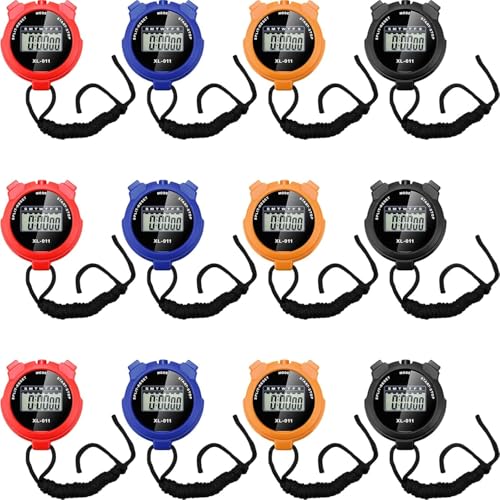 VZZNN 16 Pack Stopwatches for Coaches, Waterproof Stop Watch for Sports with Lanyard & Digital Display, Stopwatch Timer for Track and Field, Football, Swimming