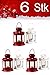Produktbild Weihnachtslaterne 6er SET Windlicht Laterne 13cm hoch für Weihnachten | kleine Laternen für draußen aus Metall und Glas | Windlichter als Weihnachtsdeko Beleuchtung oder Dekoration für Kerzen