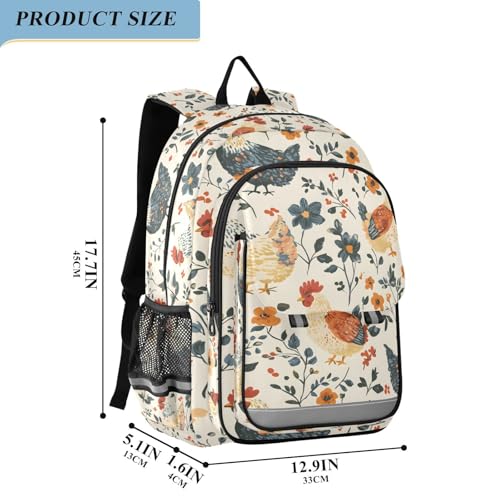 Sac à dos ordinateur enfants fleurs sauvages avec dos rembourré