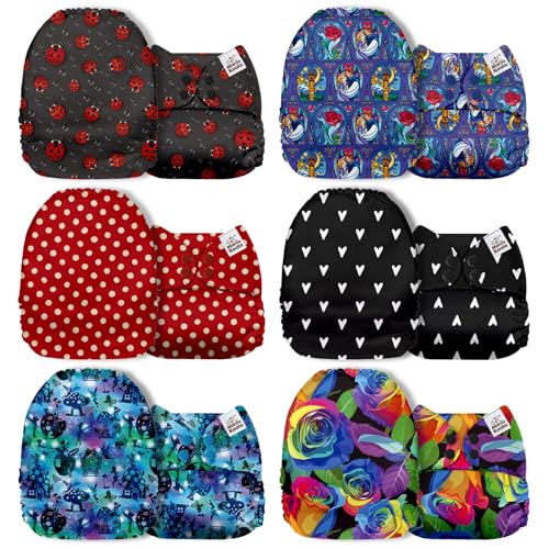 Image of Mama Koala 1.0 Pocket Cloth Diapers for Babies, 6 Pack Pocket Shell Only (NO Inserts) - One Size Washable and Reusable Pocket Diapers for Newborns and Toddlers - 160014