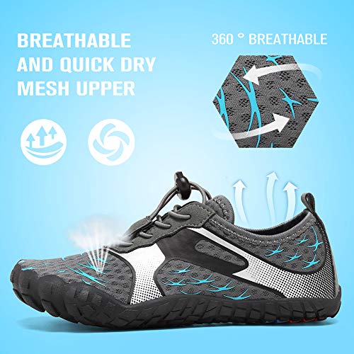 CIOR Boys & Girls Water Shoes Sports Aqua Athletic Sneakers Lightweight Sport Shoes(Toddler/Little Kid/Big Kid) U1ELJSX013-Y.Grey-33 - Thumbnail 5