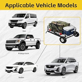 MaxxHaul 50243 Foldable Hitch N Roll Cargo Carrier Cart With Quick Detachable Basket Rack With 10 inch Flat Free Tires for Home Camp Travel Ranch SUV Up to 400 lb. Capacity