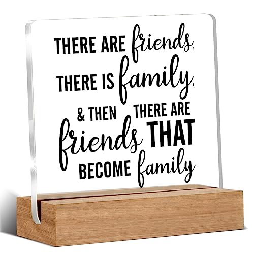 Friendship Gift Best Friends Gifts for Women Men There Are Friends There is Family Clear Desk...