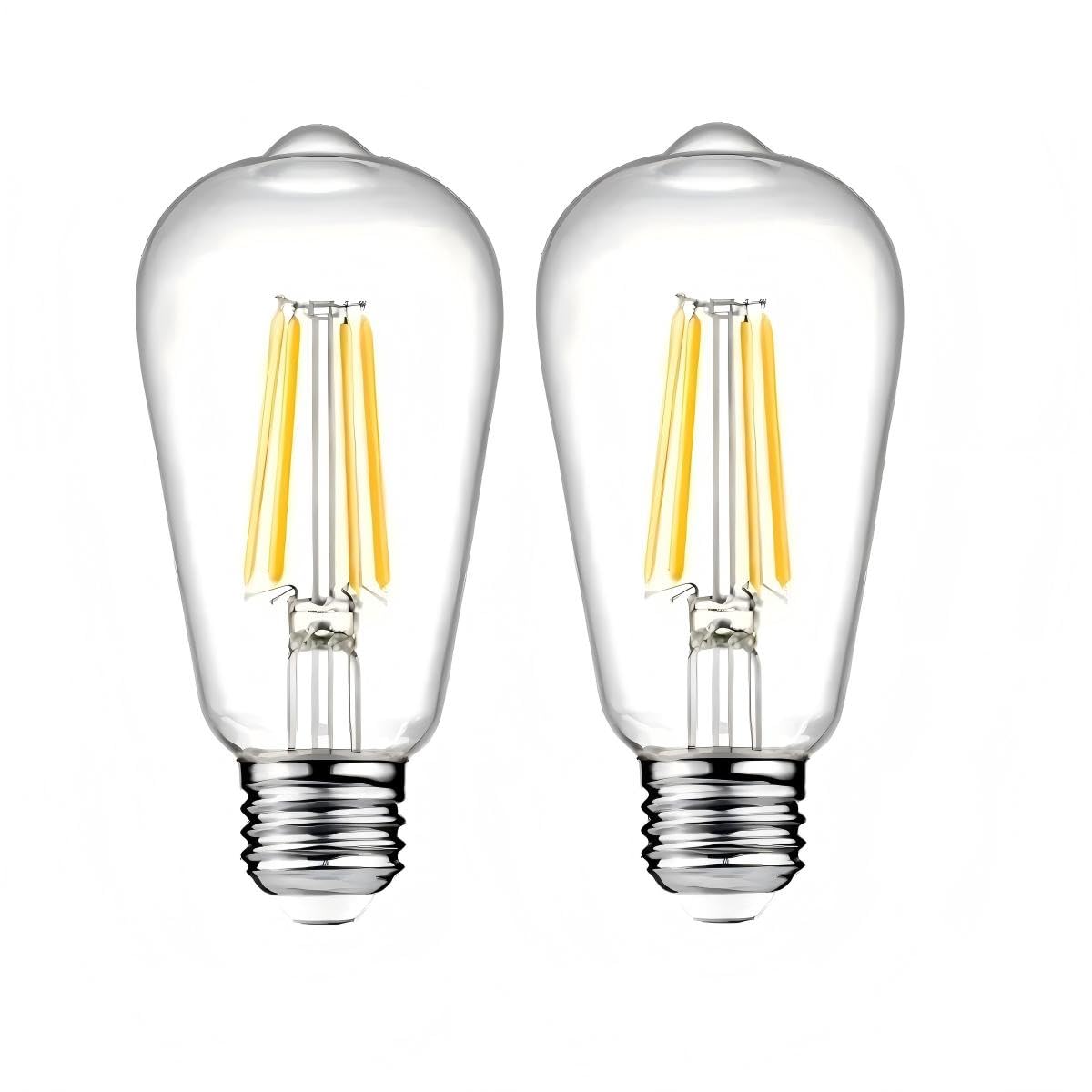ANYPOWK 12V LED Edison Light Bulbs Low Voltage - Warm Light 6W E26 Standard Base 60W Equivalent - DC Bulb for RV, Solar Panel Project, Boat, Garden Landscape, Off-Grid Lighting, Pack of 2