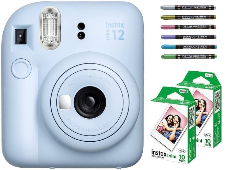 Amazon | インスタントカメラ チェキ mini 12 (パステルブルー