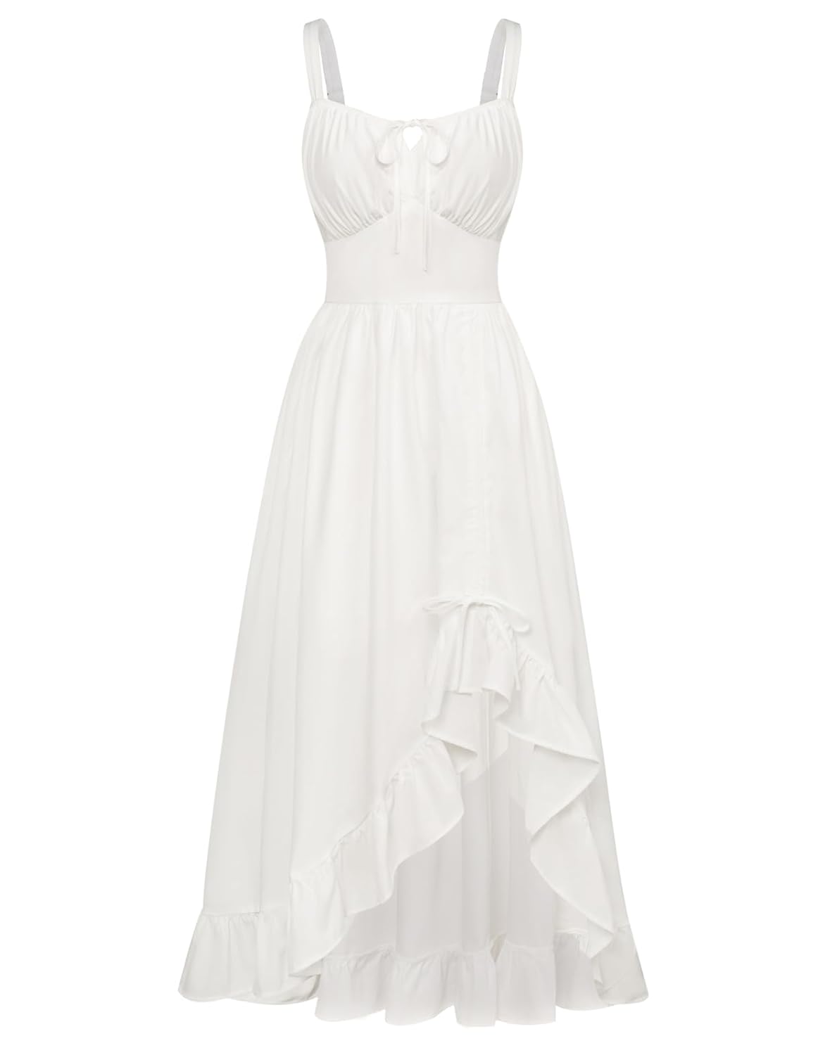 Scarlet Darkness Renaissance Dress Women Summer Corset Dress Flowy Sleeveless Milkmaid Sundress with Pockets