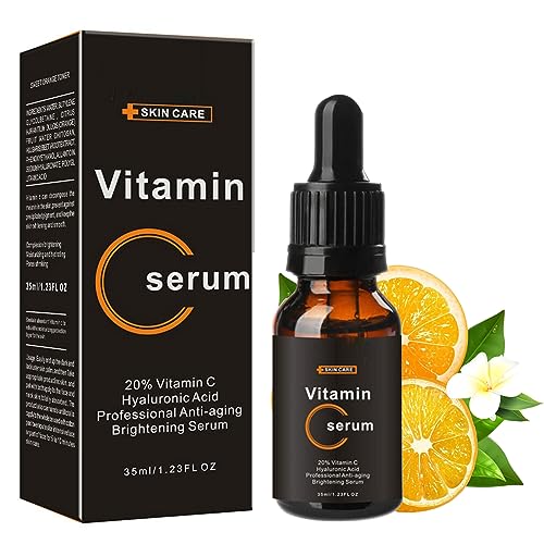 Vitamin C Serum For Face, 20% Vitamin C Serum With Hyaluronic Acid For Collagen Boost, Anti-Wrinkle,Anti-Aging,Dark Circle,Sun Damage,Brighten Hydrate Face Serum(35ml)